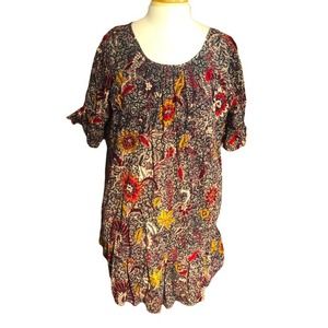 Madewell Ruffle Sleeve Popover Mini Dress In Bali Blooms, Medium